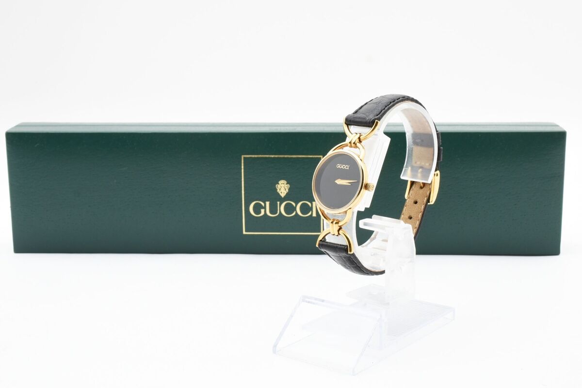 Near Mint* Gucci 6000.2.L Gold Plated Black Dial Ladies Near Mint* Gucci 6000.2.L Gold Plated Black Dial Ladies