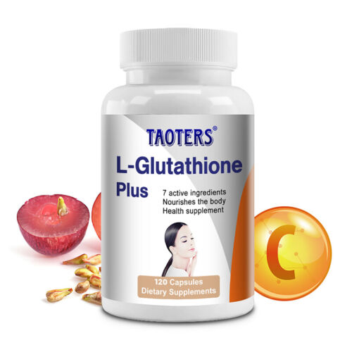 L-Glutathione Natural 120 Capsules - Powerful Antioxidant, Skin Whitening