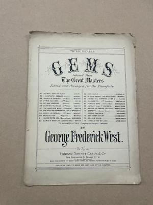 Gems: Selected From The Great Masters - Third Series by G. West - Pub: R. Cocks