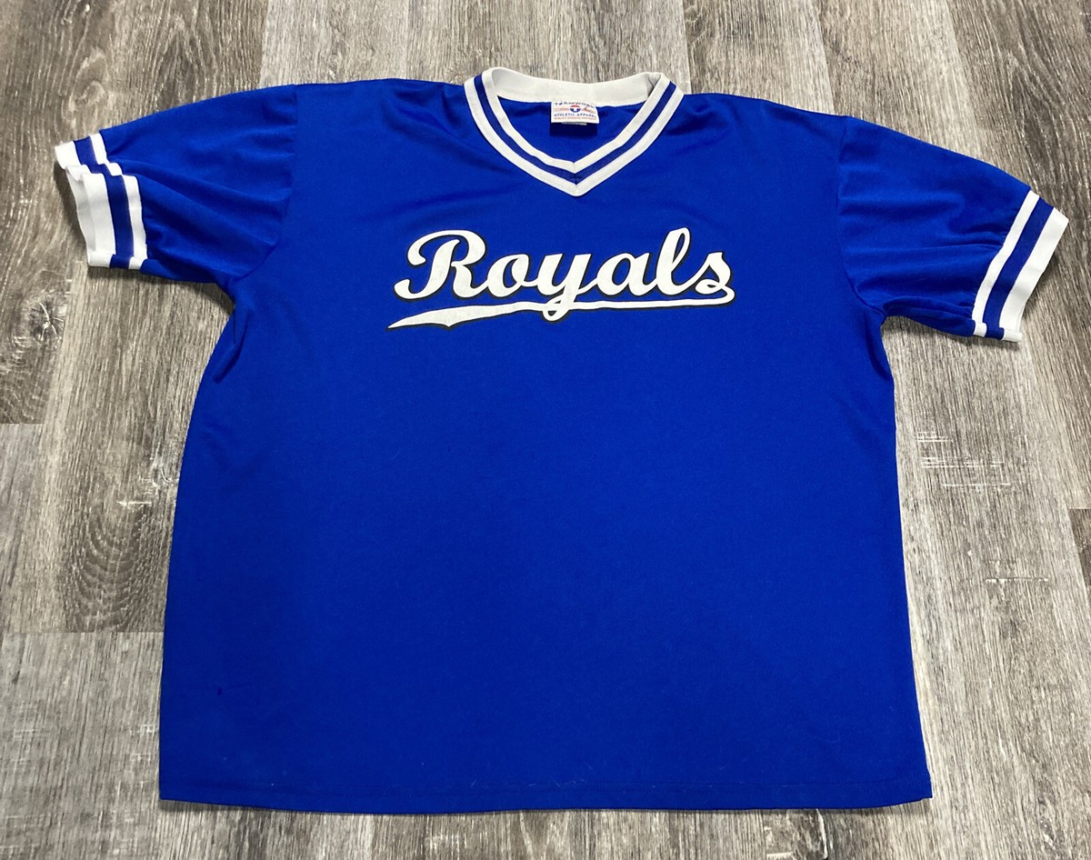 Vintage MLB Kansas City KC Royals Shirt Blue Baseball V-Neck