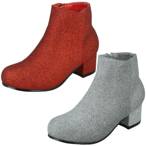 Girls Spot On Heeled Ankle Boots - H5R091 - Afbeelding 1 van 19