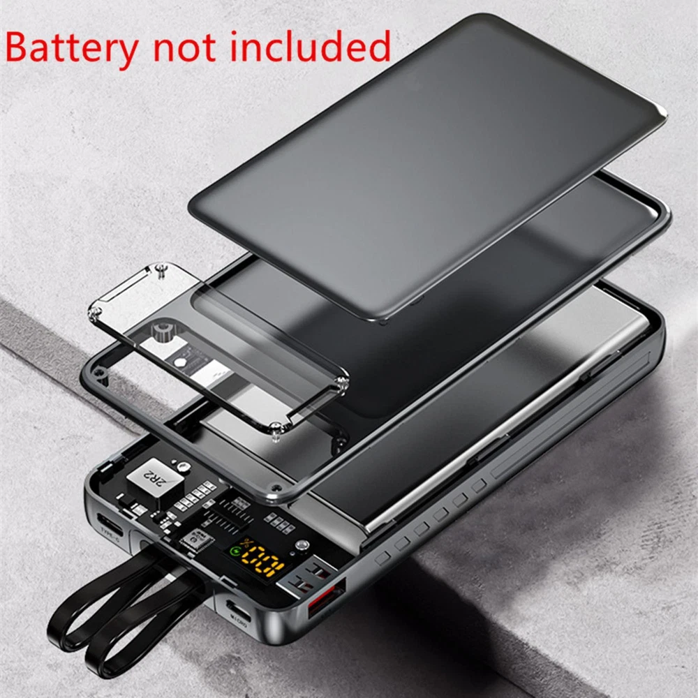 Power Bank DIY Case Kit with LCD Display for 1260110 Battery Fast Charging