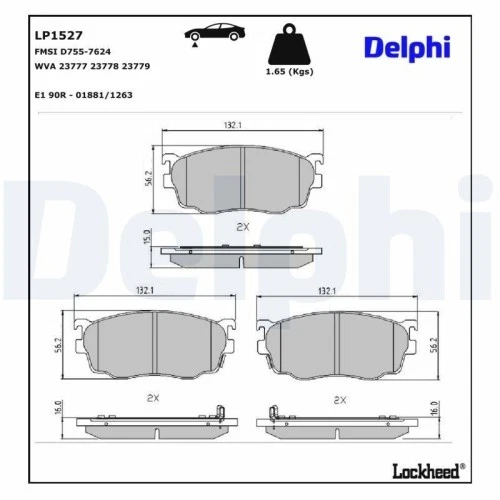 1x Kit de plaquettes de frein, frein à disque DELPHI LP1527 convient pour - Photo 1/1