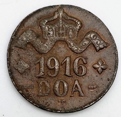 1916 T German East Africa 20 Heller KM#15 Emergency Coinage Tabora