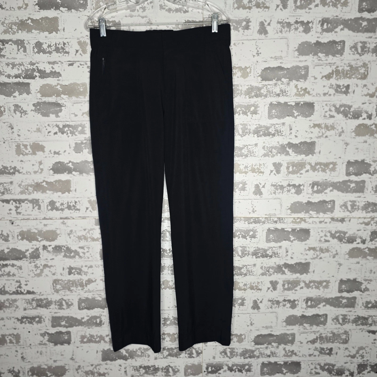 Athleta Brooklyn Ankle Pants 6T Black Recycled Stretch Travel Trousers 446630