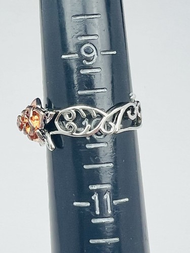 Silver Tone Gold tone rose design Scrolled Ring Size 10 New Victorian - Picture 8 of 9