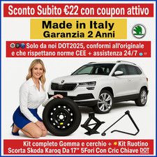 💥Kit Ersatzrad Skoda Karoq 17" 5-Loch Mit Wagenheber Und Schlüssel DOT2025 🛞