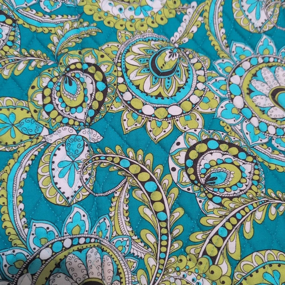 Vera Bradley Hanging Garment Bag Peacock Teal Green Quilted Travel Luggage - Image 2 of 4