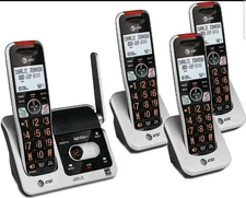 AT&T BL102-4 Cordless Phone Answering Machine Call Blocking Intercom 4 Handsets