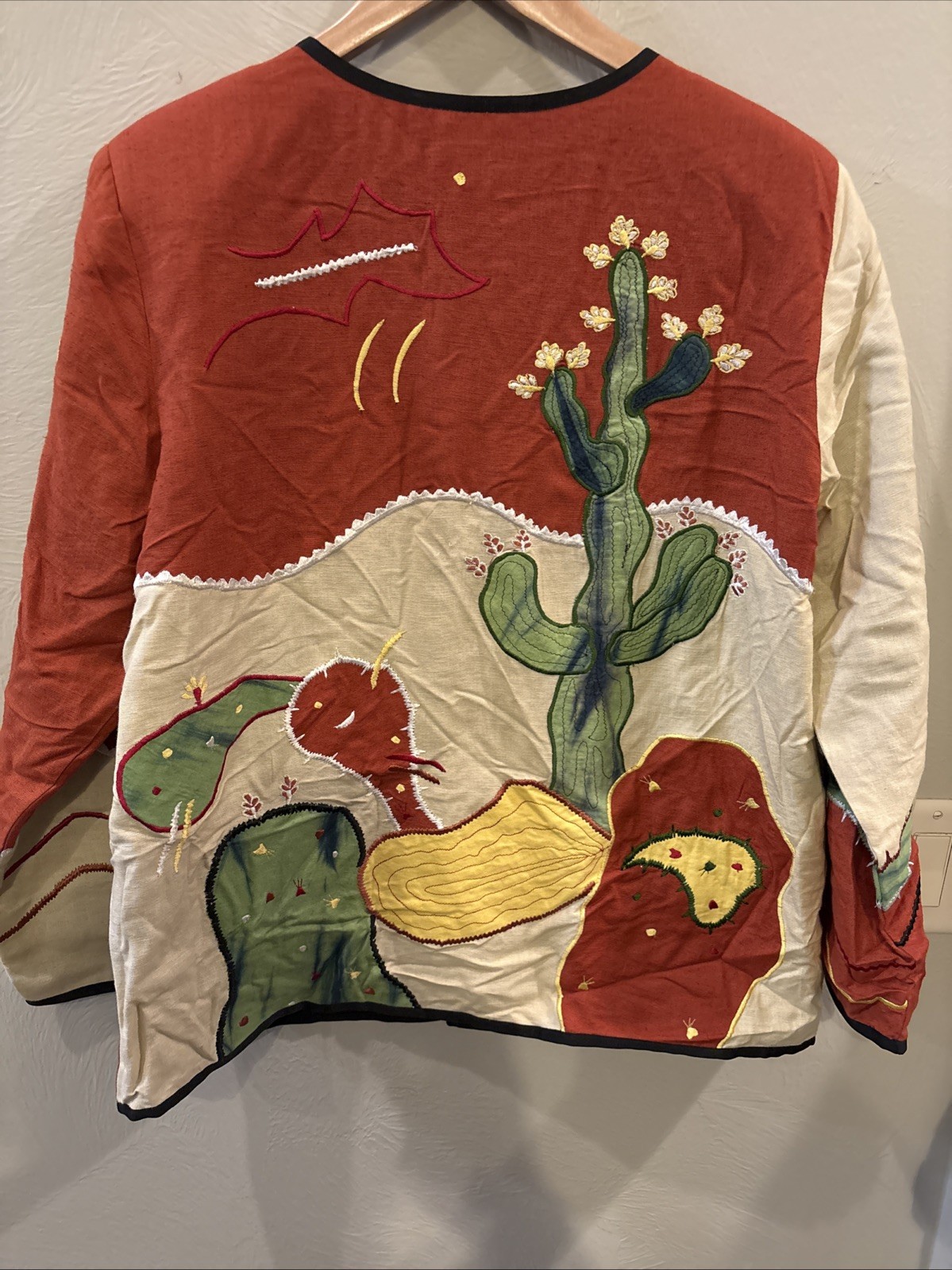 Indigo Moon Jacket Size M Button Front Embroidere… - image 9