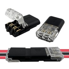 Conector enchufable de cable de 3 pines de 30 piezas con hebilla de bloqueo, empalme rápido sin pelar