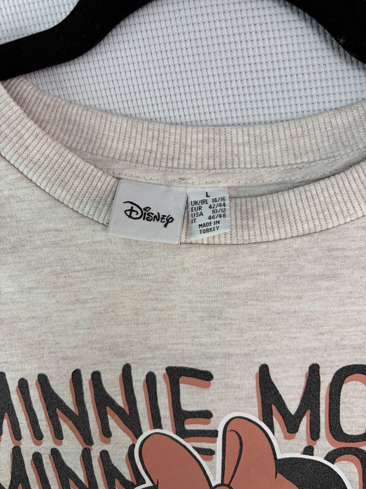 Disney Minnie Mouse Crewneck Sweatshirt Womens Size L Grey Primark Jumper image 3