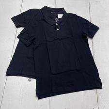 The Children's Place Polo Shirt Youth 10-12 Black Short Sleeve Uniform 2Pk