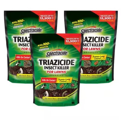 3 PACK Spectracide Triazicide Insect Killer for Lawns  10LB each