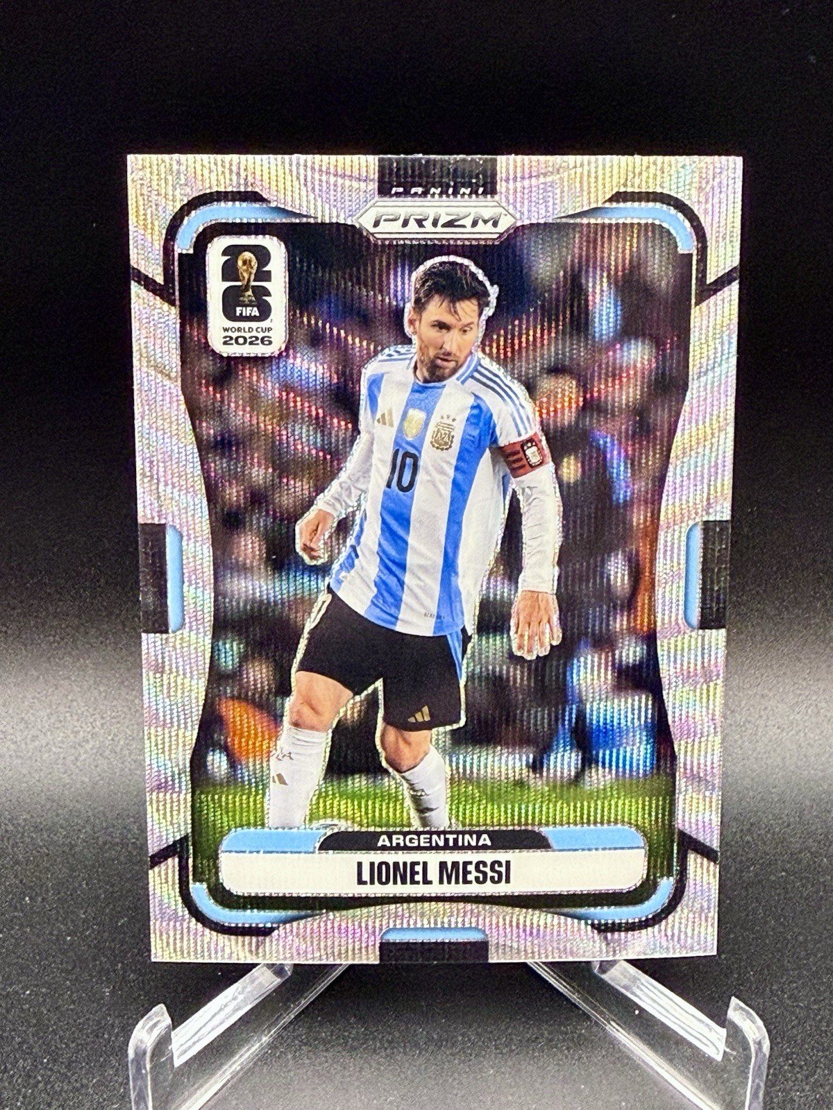 2026 Panini Prizm FIFA World Cup 10 Lionel Messi Argentina Wave view 1