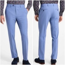 Bar III Mens Slim fit Dress Pants 32/32 Blue Stretch Wool Blend New NWT