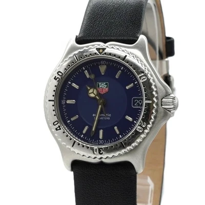 1990s TAG Heuer S/el WI2211 Mid-Size Watch Navy Date 34mm Automatic JAPAN Z316 - Image 1 of 4