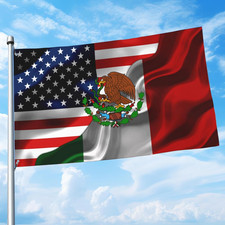 Mexican American Flag Usa M xico Mexico America Flags 3X5 Ft Double-Sided Printe