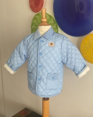 MAYORAL BABY BOY LT BL FALL BARN JACKET 12 MO QUILTED SPANISH DESIGN NWT