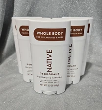 5 Count Native Whole Body Deodorant Stick Aluminum Free Coconut & Vanilla