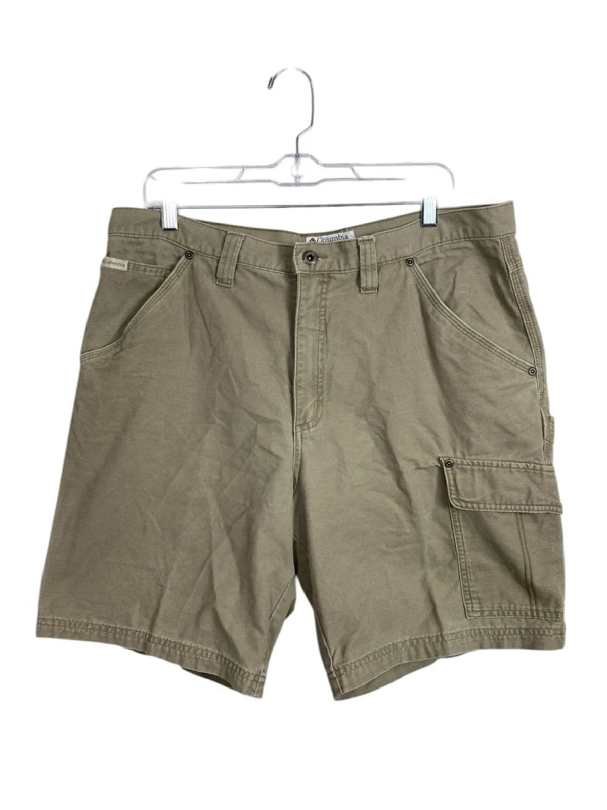 Columbia Cargo Shorts Mens Khaki Hiking Outdoor Utility Pockets Casual Workwear
