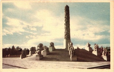 NORWAY Oslo Vigeland's Monolith Vintage Postcard