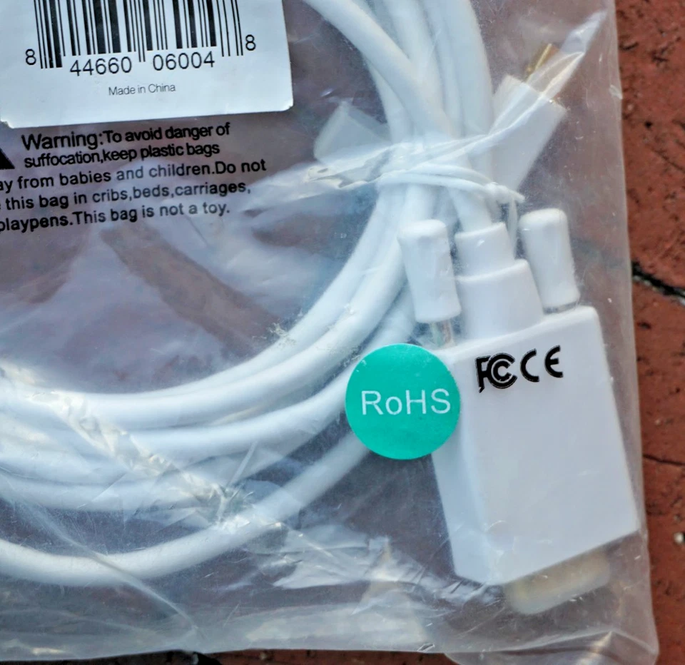 NEW 10ft Gold Plated 32AWG Mini DisplayPort / Thunderbolt to VGA Cable White - Image 3 of 3