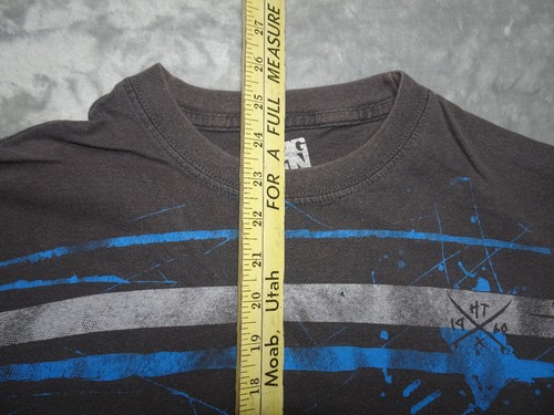 Hang Ten Surf Skate Men T-Shirt Gray Blue Medium Cotton Crew Neck Graphic - Picture 5 of 6