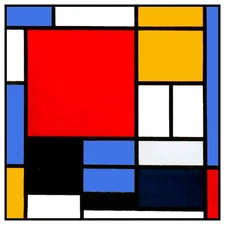 Geometric Composition detail Modern Art Piet Mondrian Counted X Stitch Pattern