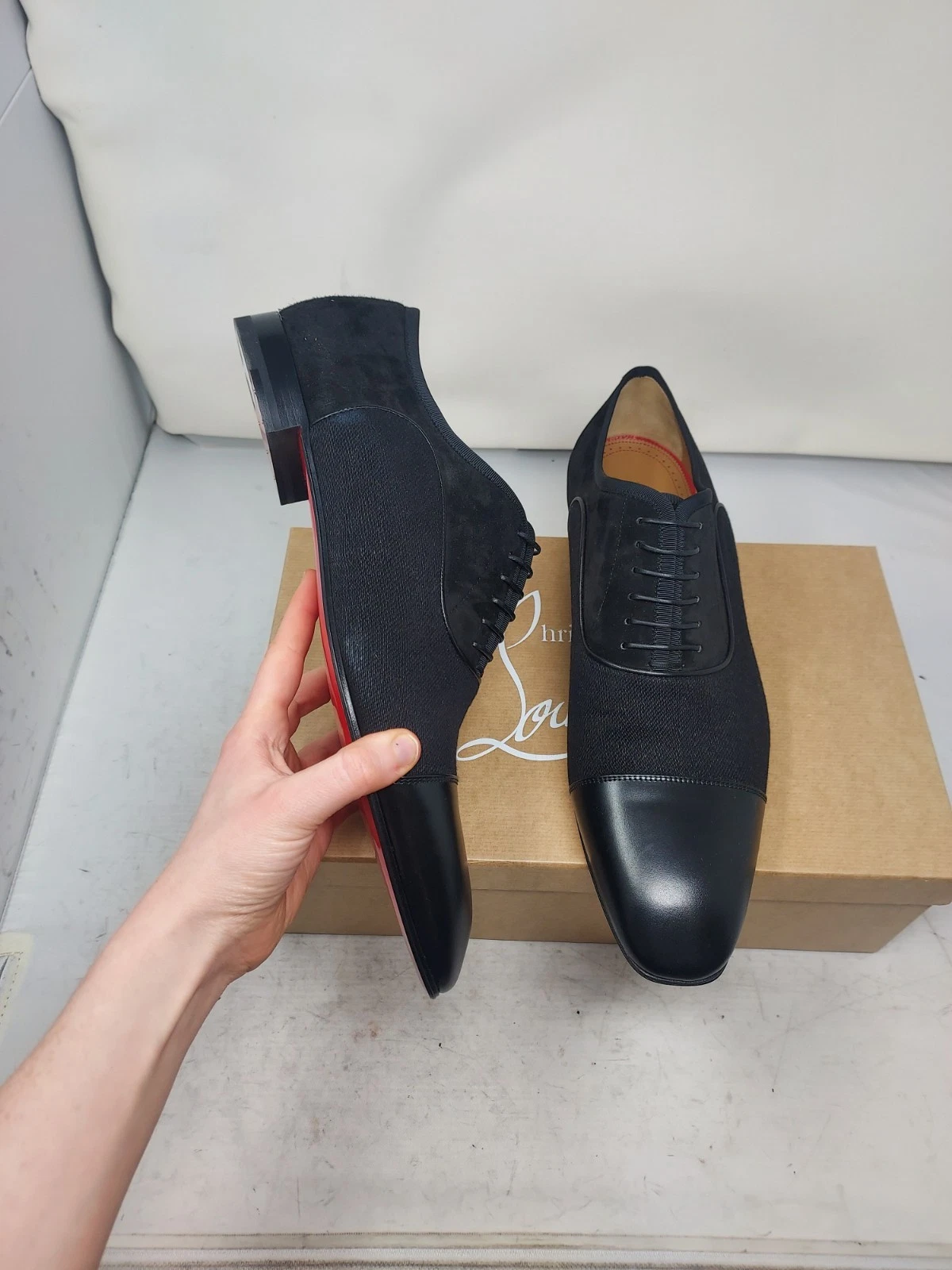 Christian Louboutin — Christian Louboutin EU 46 US 13 MENS NEW Black Leather Greggo Oxford Shoe