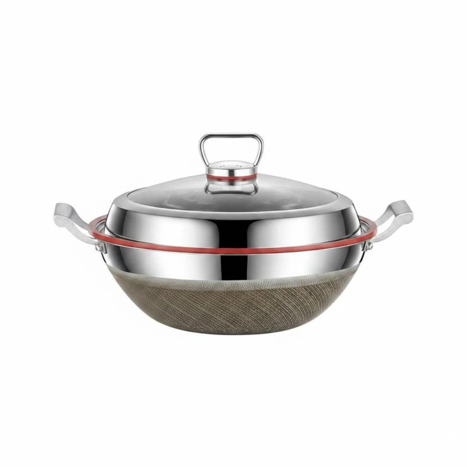 Stainless Steel Wok Uniform Heating Distribution Deep Wok Metal Utensil Safe