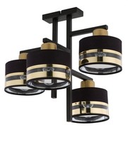 Wohnzimmer Deckenleuchte Schwarz Gold Blendarm E27 L:48 Cm Design Lampe Esstisch