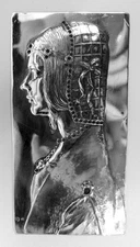 Antique Plaque Italian Renaissance Portrait Leonardesque Woman Austrian Silver