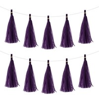 25Stk Dunkel Lila Quaste Girlande Banner Mit Seil Seidenpapier Quasten