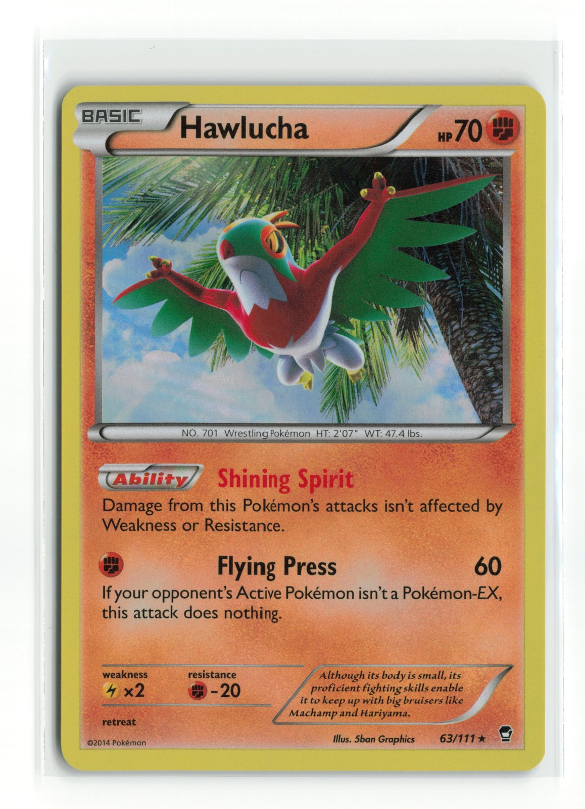 HAWLUCHA 63/111 HOLO RARE FURIOUS FISTS POKEMON TCG NM-LP