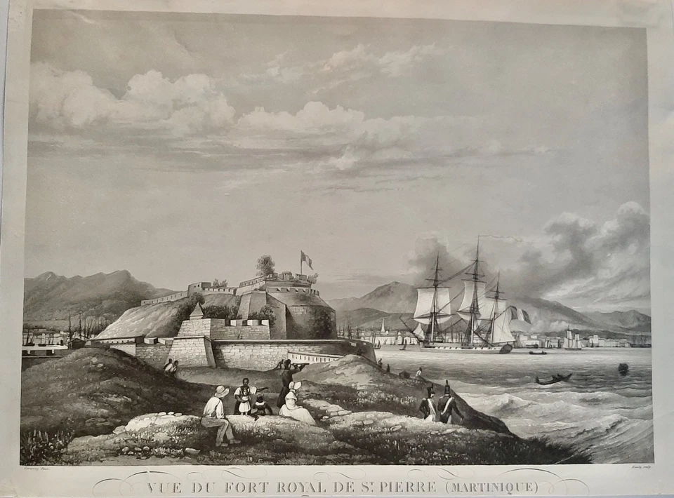 Vue du Fort Royal de Saint Pierre (Martinique) par Sigismond HIMELY (1801-1872) - Photo 1/1