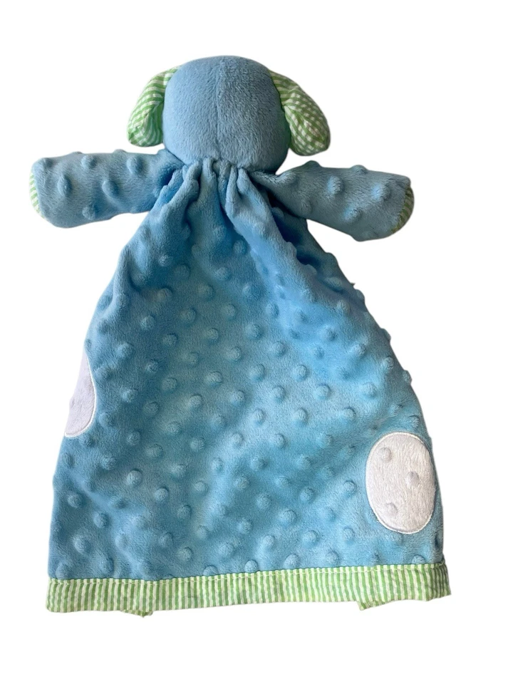 Manta de seguridad Mud Pie Lovey azul parche de perro ojo satinado Seersucker orejas recortadas Foto 4 de 4