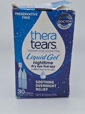 TheraTears Nighttime Dry Eye Therapy Lubricant Eye Liquid Gel, 30 vials
