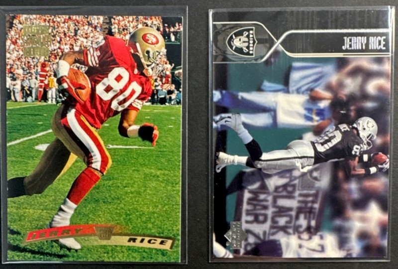 Topps Stadium Club/Upper Deck (2) Jerry Rice Football Card Lot 1996/04 #300 #139