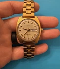 Vintage Timex Electronic Dynabeat Men's Day/Date Gold Tone Metal Bracelet Watch