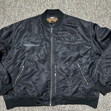Vintage Harley-Davidson Bomber Jacket Mens 3XL Double Sided Black Excellent Cond