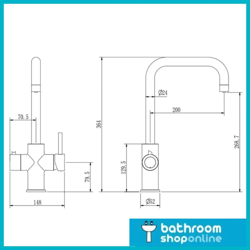 4 in 1 Instant Hot Water Boiling Kitchen Tap, Tank And Filter Chrome Or Black - Image 4 of 4