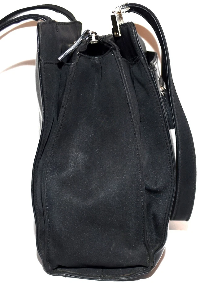 Liz Clairborne Black Faux Leather Multi Pocket 2 Straps 3 Sectional Shoulder Bag - Image 4 of 4