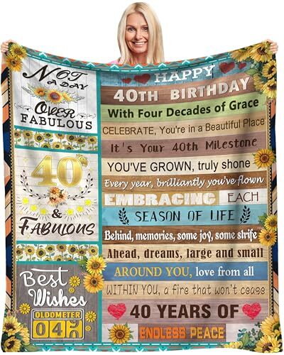 40th Birthday Gifts Ideas for Women, 40 60" x 50" 40th Birthday Gifts Women - Picture 2 of 8