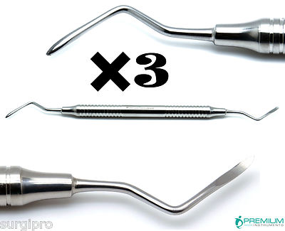 3× Dental 2-3 Heidbrink Root Tip Pick Elevators Double Ended Surgical UPGRADED
