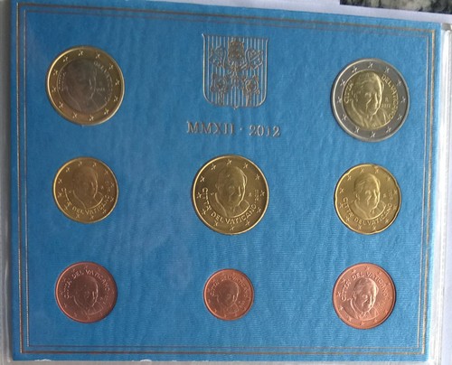 Vatican 2012 Official Euro Mint Set of 8 Coins,UNC - Picture 2 of 4