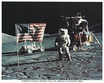 ORIGINAL NASA HARRISON SCHMITT APOLLO 17 ON THE MOON LITHOGRAPHIE