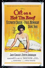 CAT ON A HOT TIN ROOF * CineMasterpieces 1958 MOVIE POSTER LIZ ELIZABETH TAYLOR