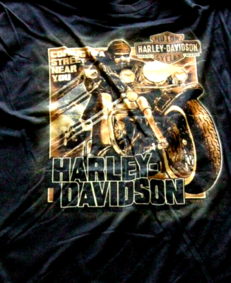 Harley Davidson Men's S/S T-Shirt W/Biker Riding HD Motorcycle