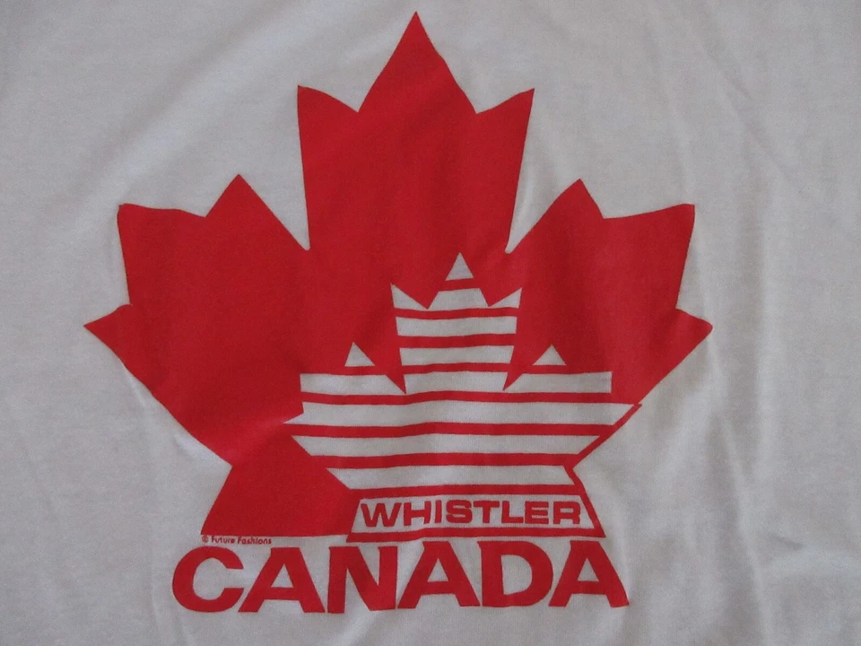 Vtg Whistler Canada 50/50 Ski Ringer T-Shirt Adult Medium / Large **RARE** - Image 3 of 4